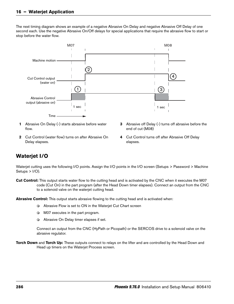 Waterjet i/o | Hypertherm V9 Series Phoenix Rev.11 User Manual | Page 286 / 294