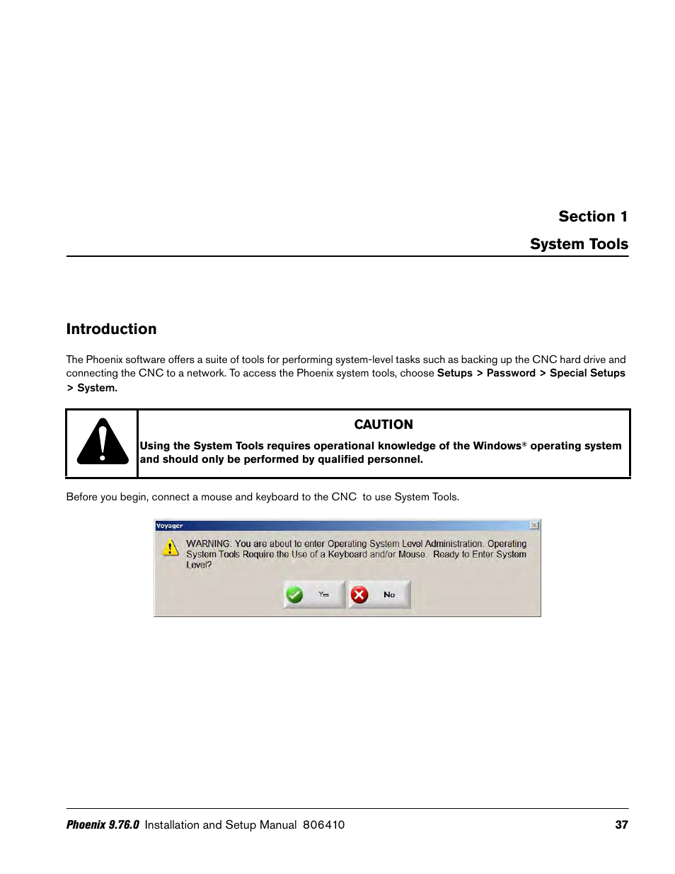 System tools, Introduction | Hypertherm V9 Series Phoenix Rev.11 User Manual | Page 37 / 294