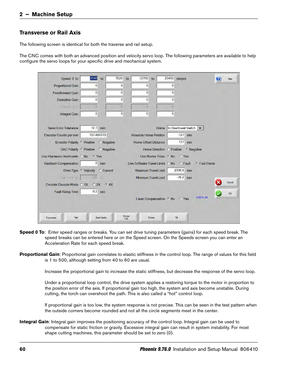 Transverse or rail axis | Hypertherm V9 Series Phoenix Rev.11 User Manual | Page 60 / 294