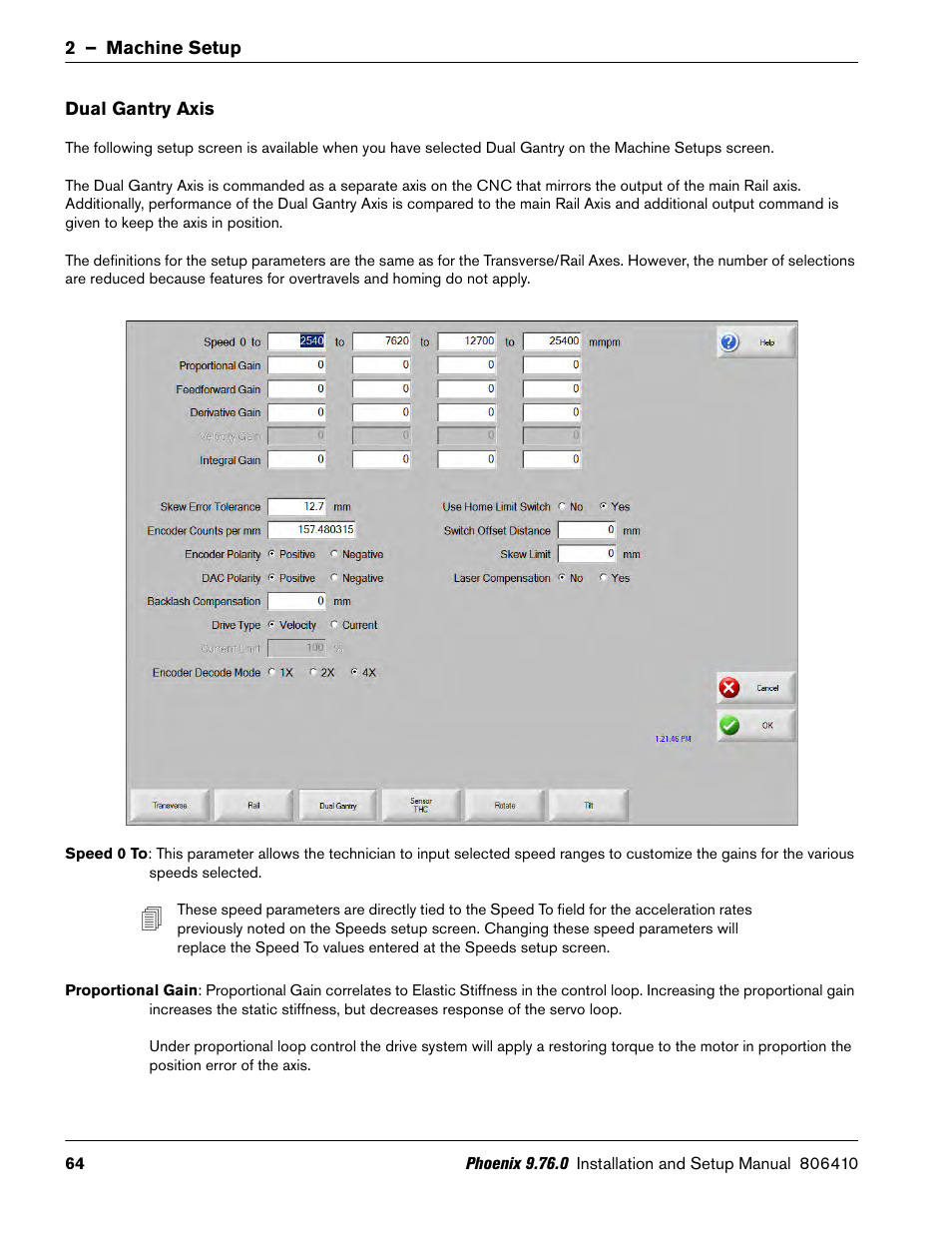 Dual gantry axis | Hypertherm V9 Series Phoenix Rev.11 User Manual | Page 64 / 294