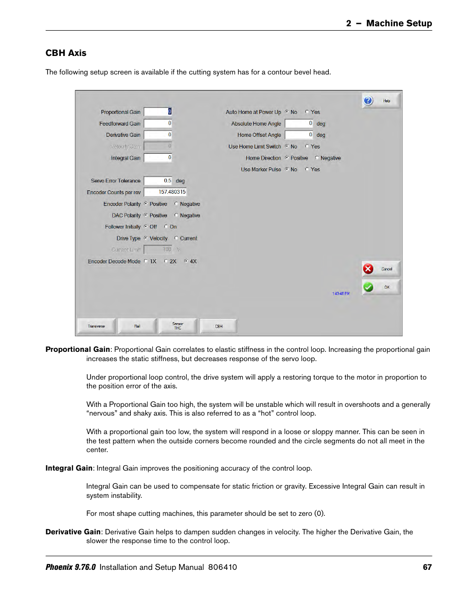 Cbh axis | Hypertherm V9 Series Phoenix Rev.11 User Manual | Page 67 / 294
