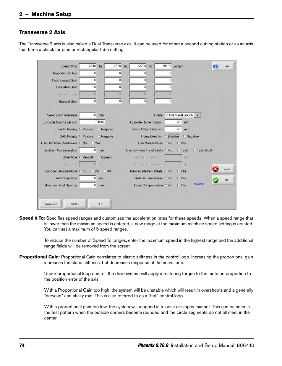 Transverse 2 axis | Hypertherm V9 Series Phoenix Rev.11 User Manual | Page 74 / 294