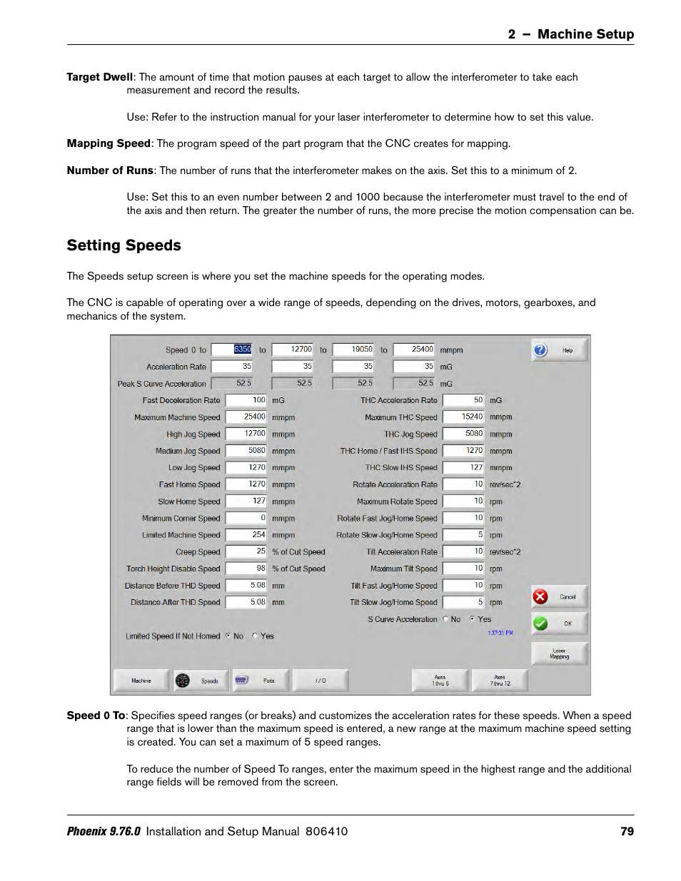 Setting speeds | Hypertherm V9 Series Phoenix Rev.11 User Manual | Page 79 / 294