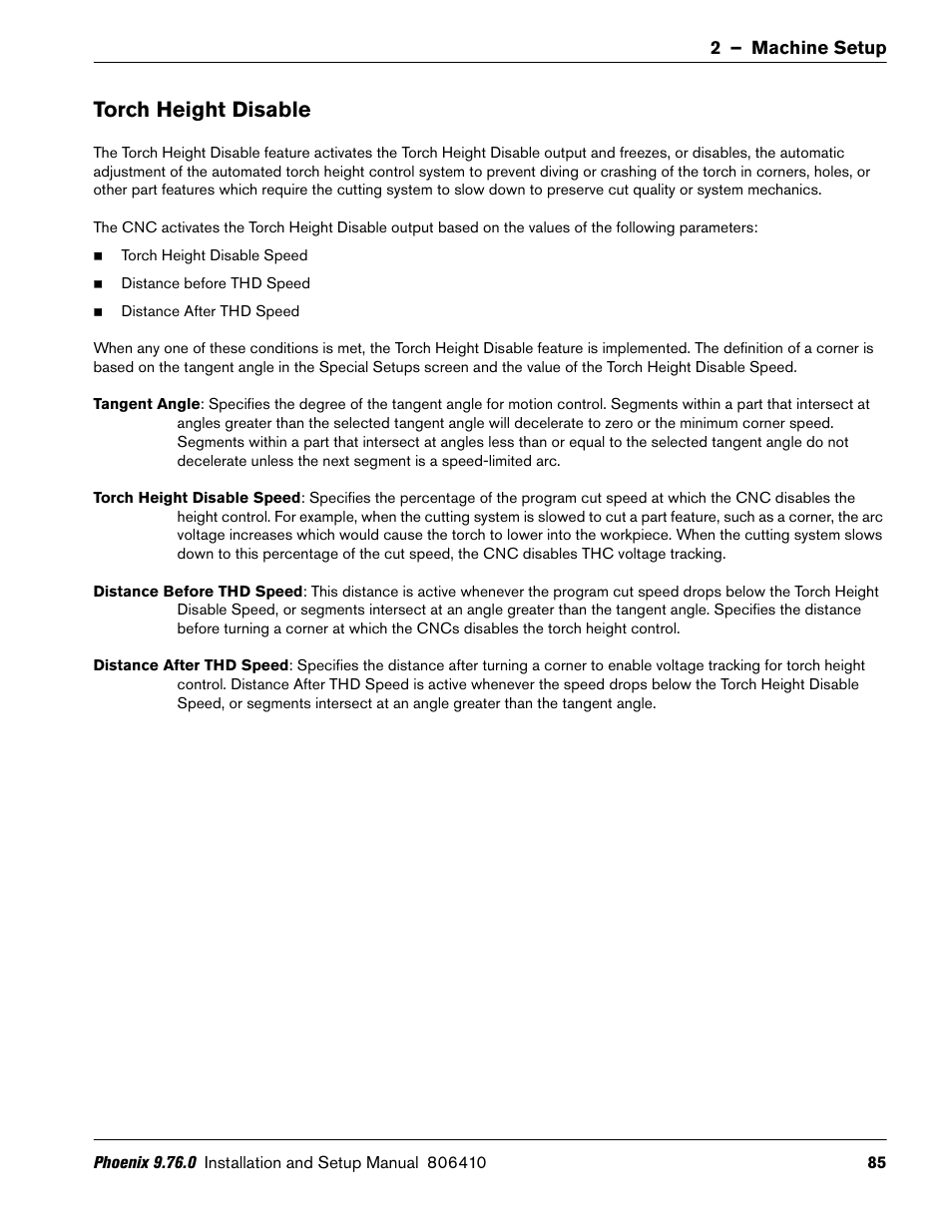 Torch height disable | Hypertherm V9 Series Phoenix Rev.11 User Manual | Page 85 / 294