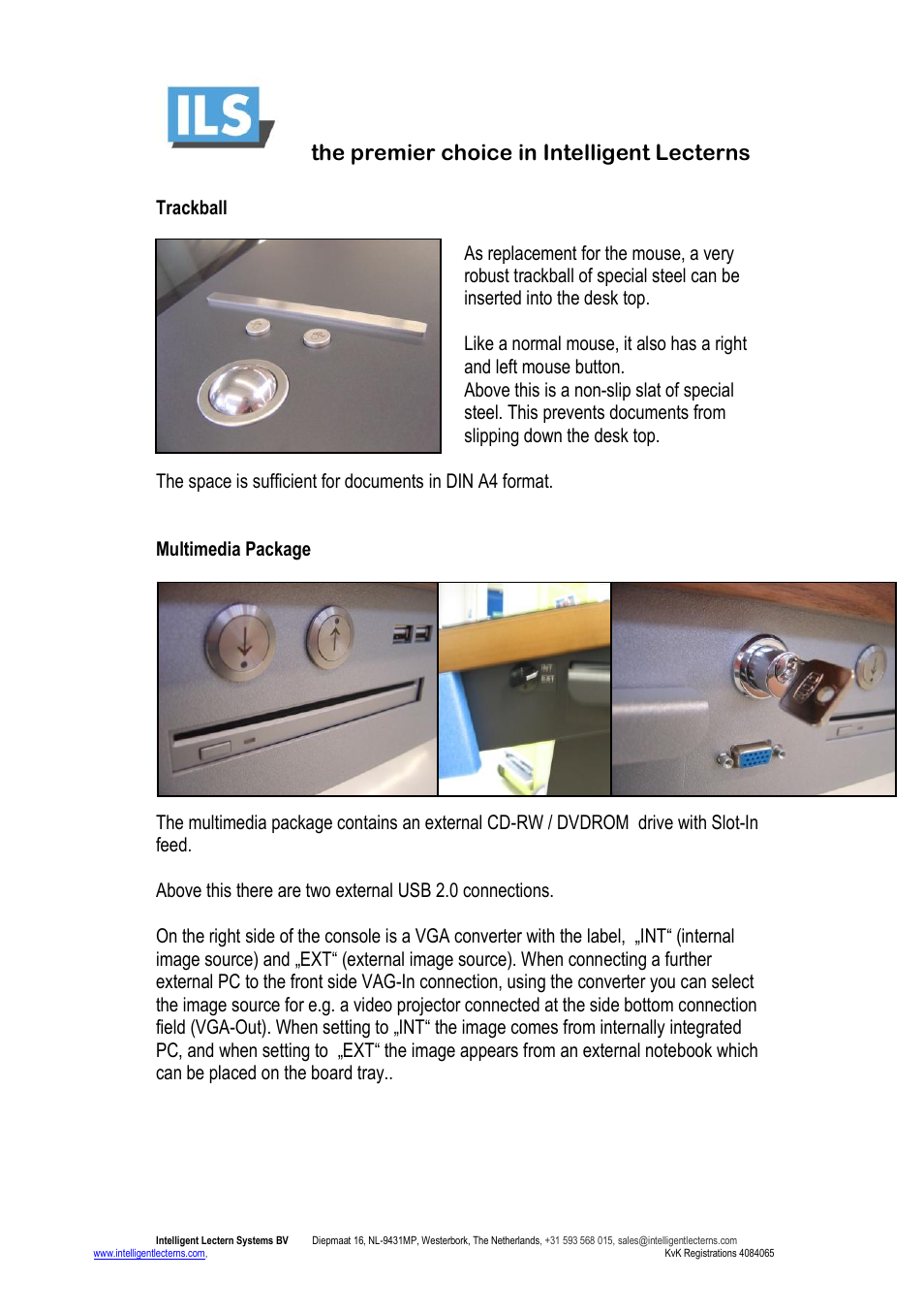 The premier choice in intelligent lecterns | ILS ILS17S User Manual | Page 8 / 9