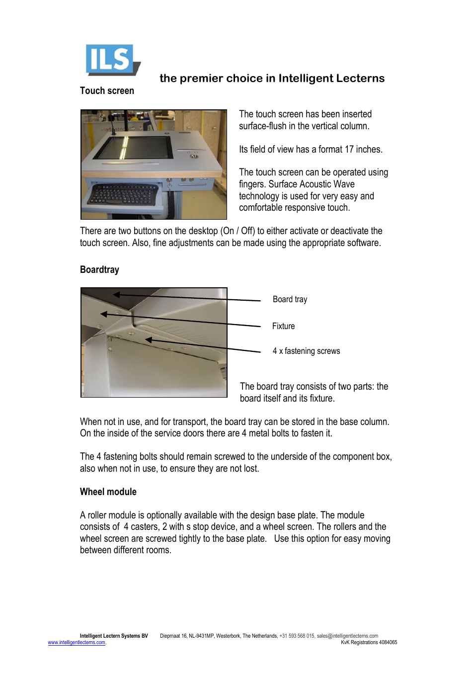 The premier choice in intelligent lecterns | ILS ILS17S User Manual | Page 9 / 9