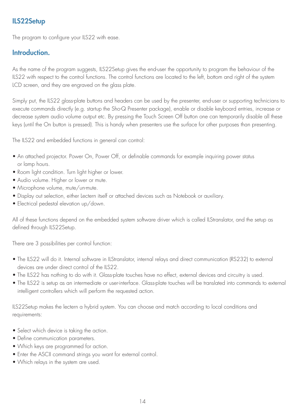 Ils22setup, Introduction | ILS ILS22G winXP User Manual | Page 16 / 31
