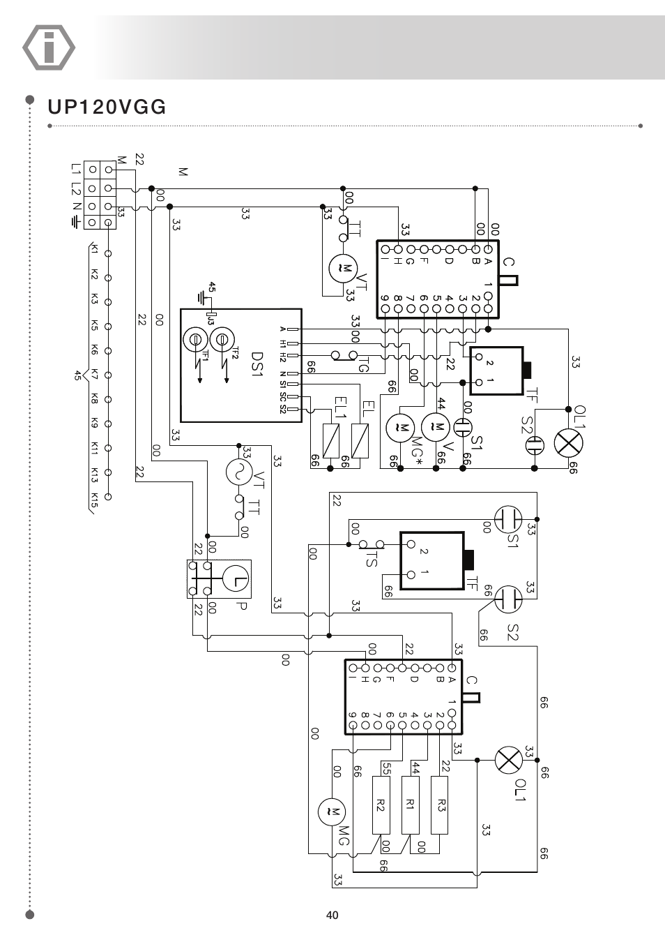 Up120vgg | ilve UP60 Majestic User Manual | Page 40 / 48