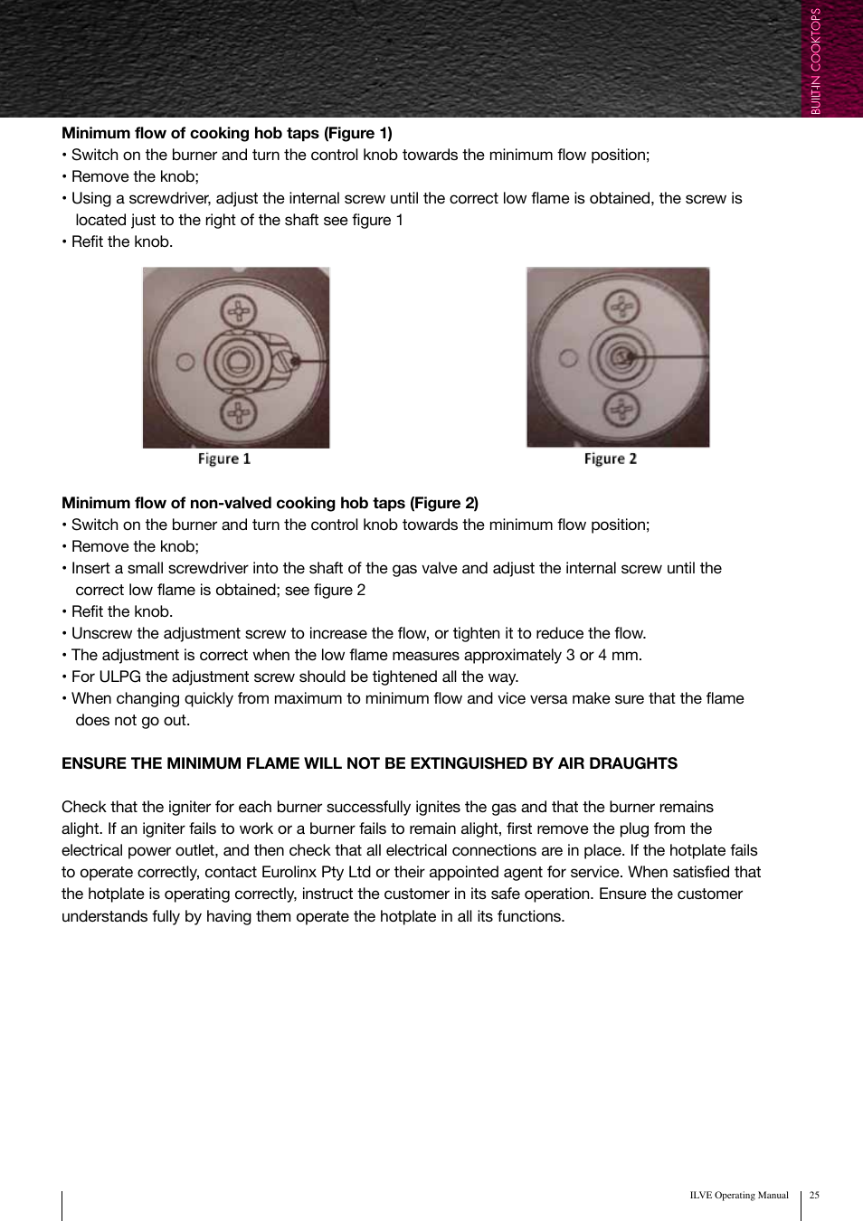 ilve Built-in Cooktop User Manual | Page 25 / 40