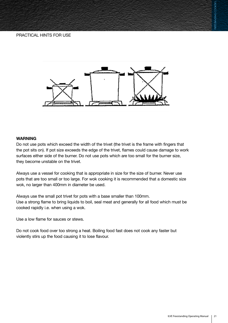 ilve Freestanding Cookers User Manual | Page 21 / 66