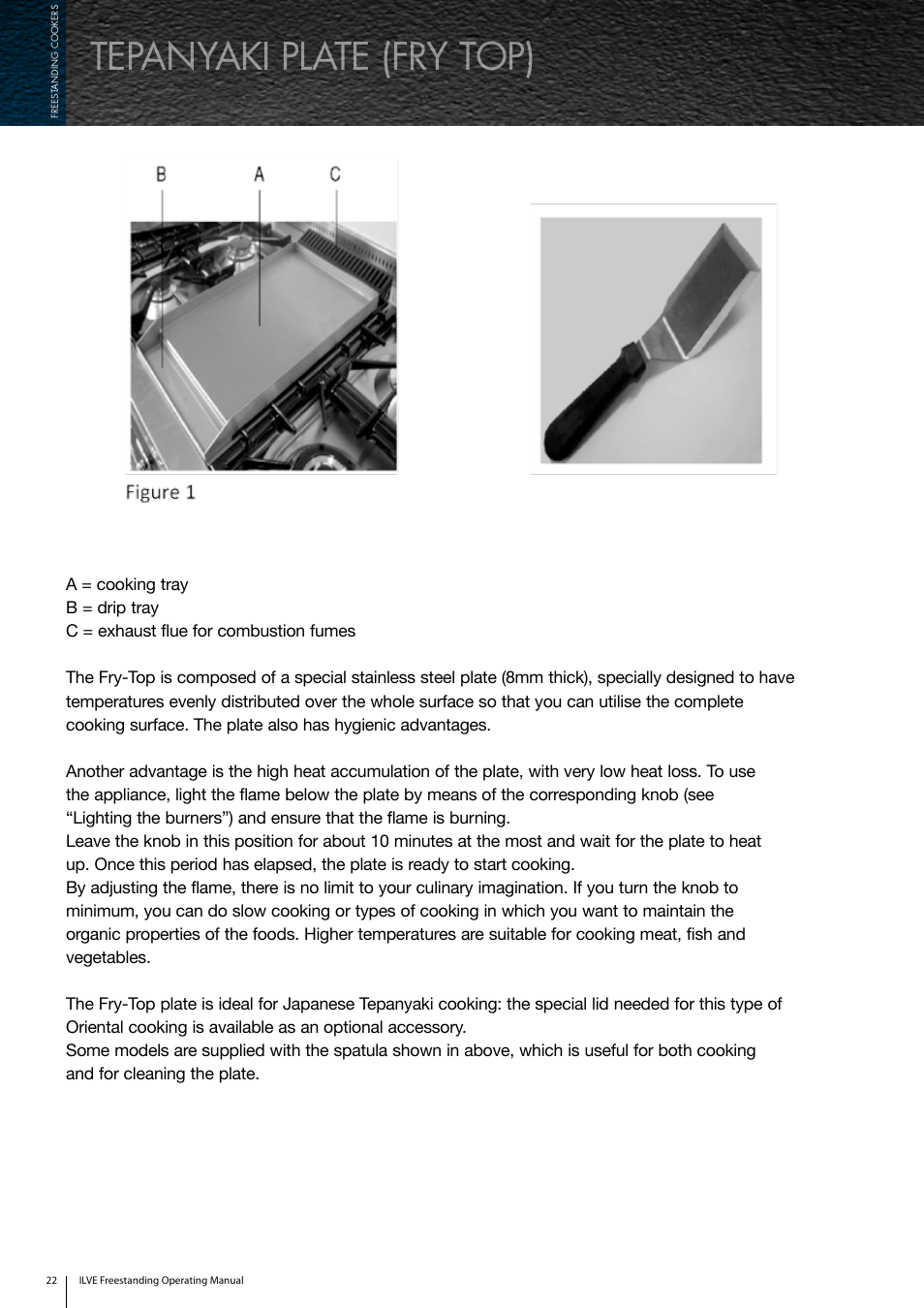 Tepanyaki plate (fry top) | ilve Freestanding Cookers User Manual | Page 22 / 66