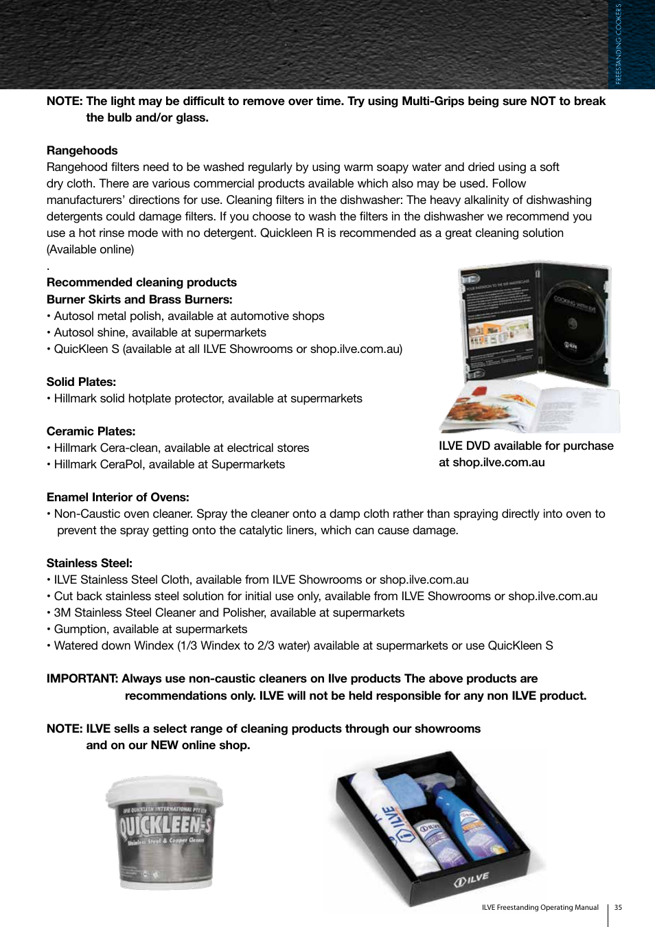 ilve Freestanding Cookers User Manual | Page 35 / 66