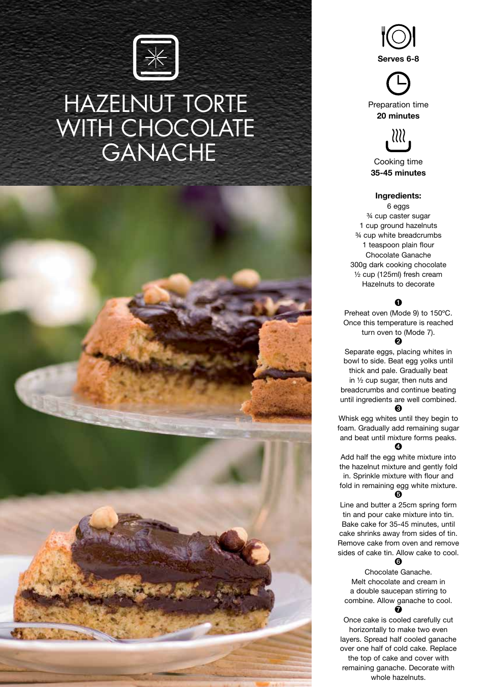 Hazelnut torte with chocolate ganache | ilve Freestanding Cookers User Manual | Page 58 / 66