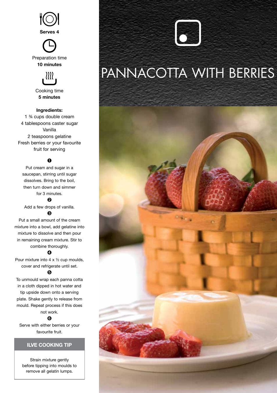 Pannacotta with berries | ilve Freestanding Cookers User Manual | Page 59 / 66