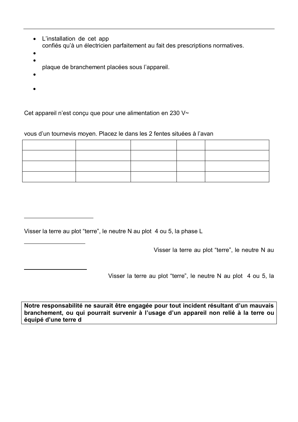Connexion electrique | ilve HVI90TC User Manual | Page 13 / 40