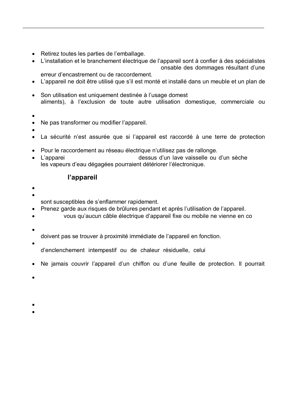 Securite | ilve HVI90TC User Manual | Page 3 / 40