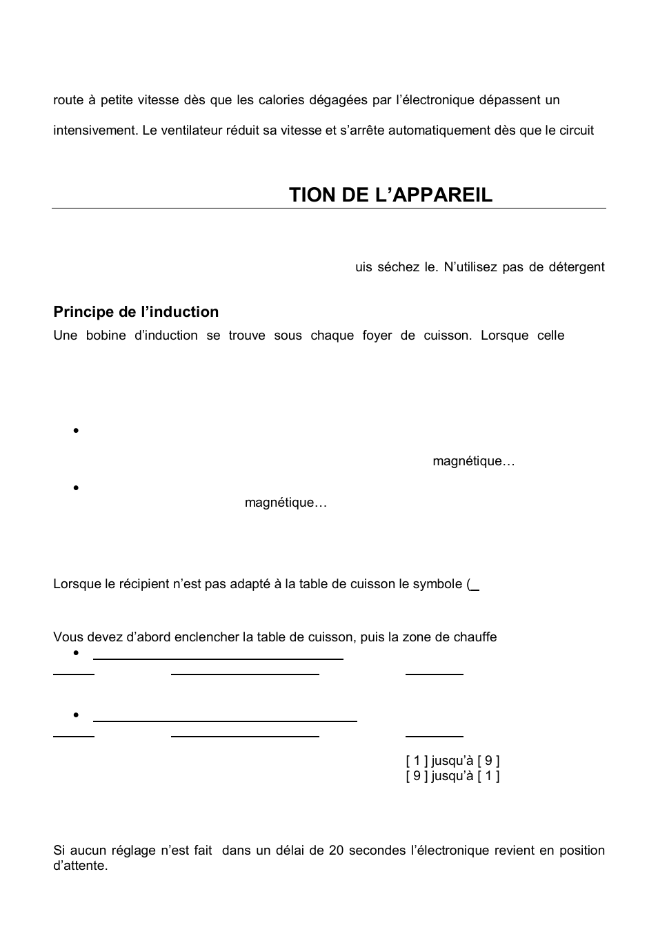 Mise en route et ges tion de l’appareil | ilve HVI90TC User Manual | Page 6 / 40