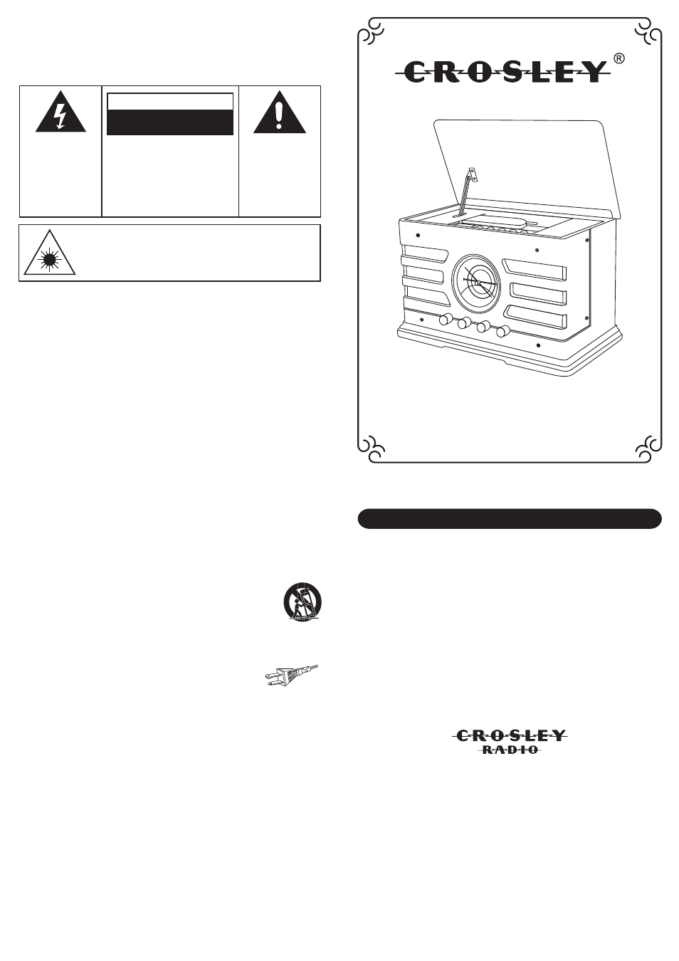 Crosley CR19CD Radio User Manual | 2 pages