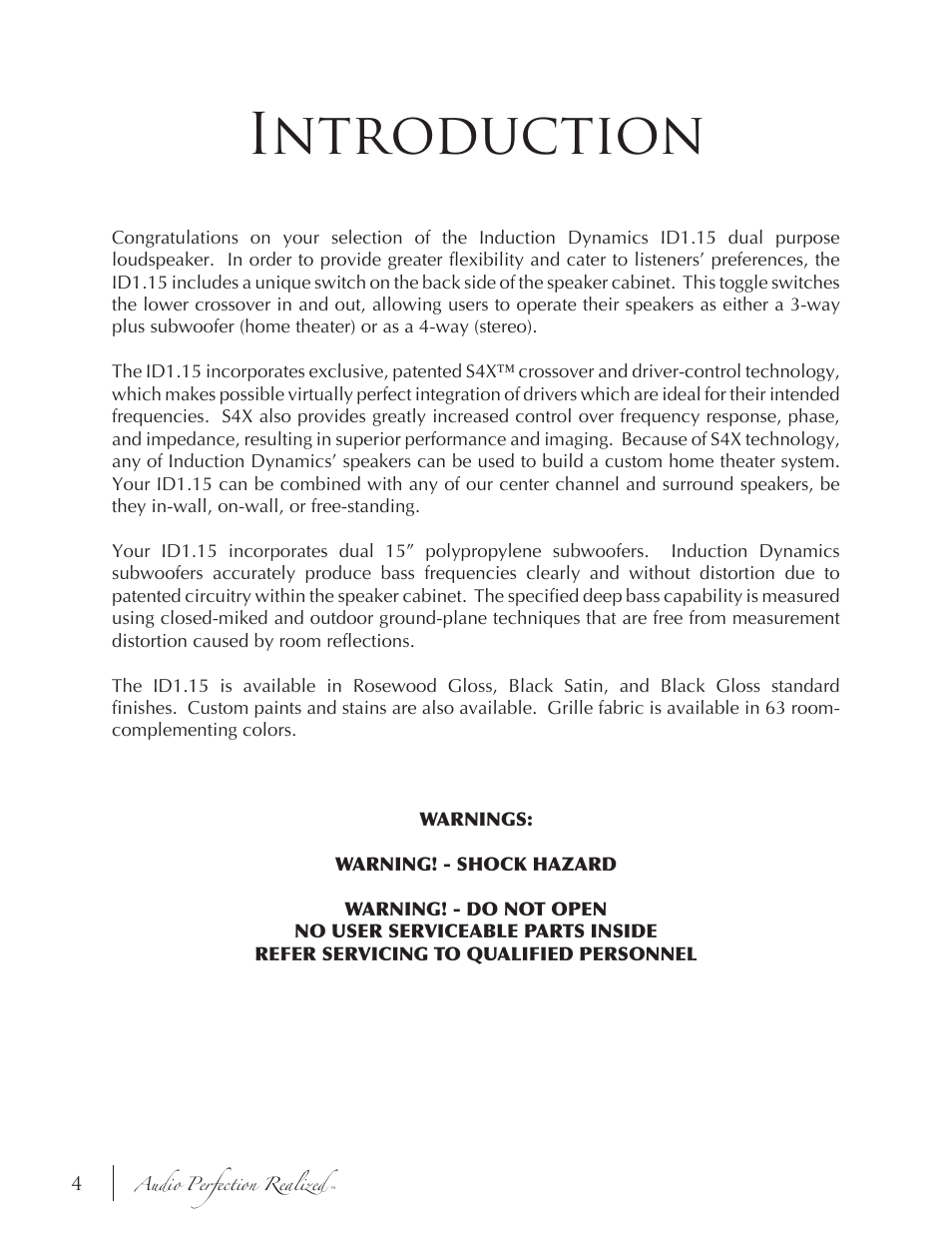Introduction | Induction Dynamics ID1.15 User Manual | Page 4 / 20
