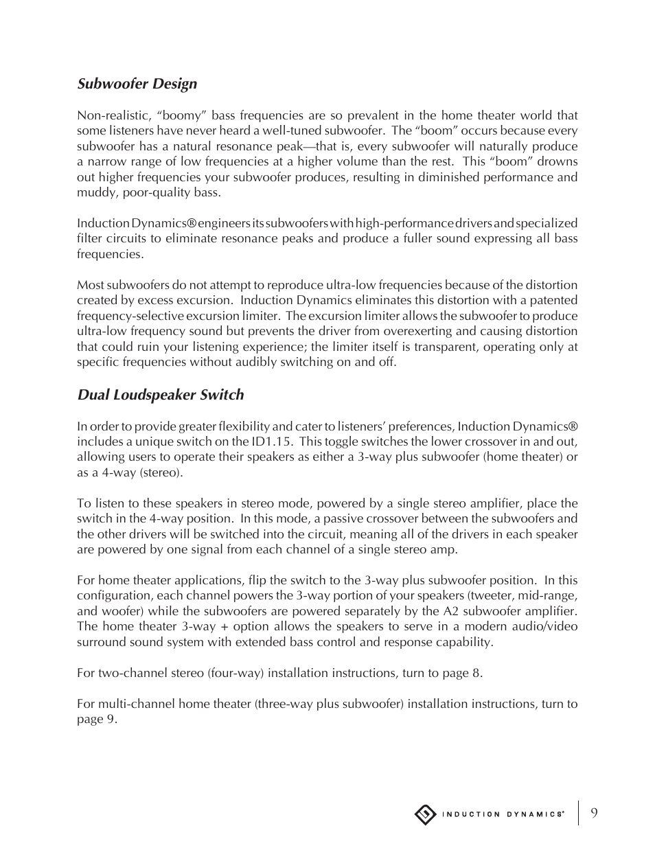 Induction Dynamics ID1.15 User Manual | Page 9 / 20