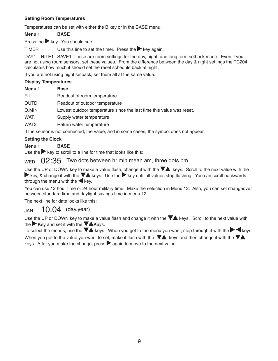 Infloor TC 204 Heating Controller User Manual | Page 9 / 12