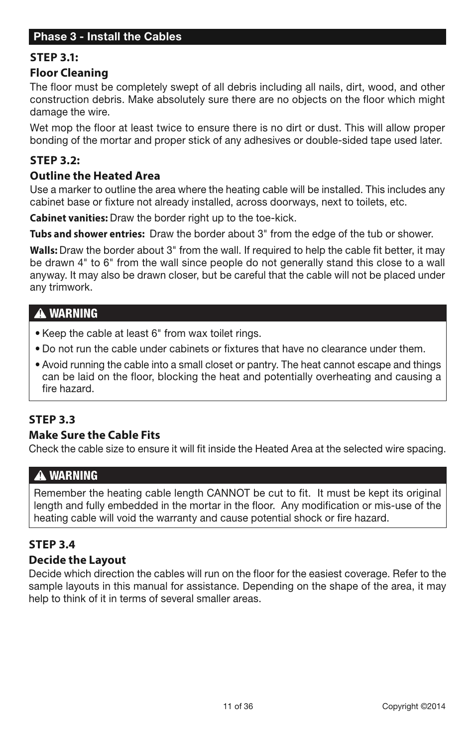 Infloor Electric Cable Series 386 User Manual | Page 11 / 36