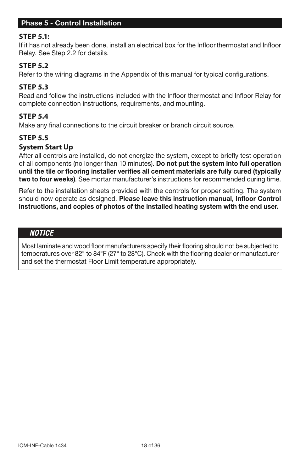 Infloor Electric Cable Series 386 User Manual | Page 18 / 36