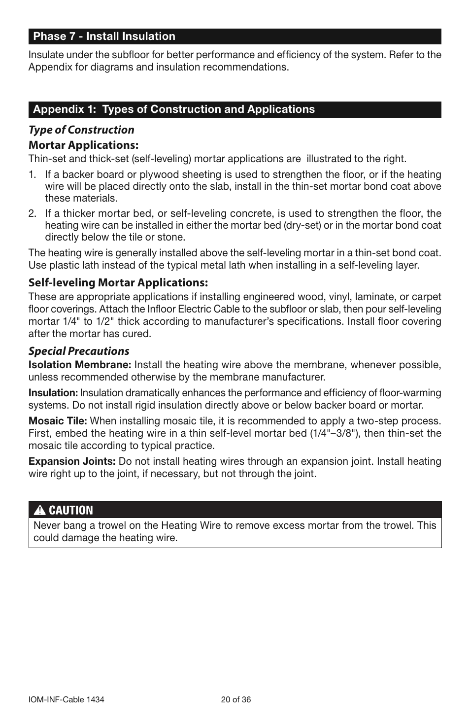 Infloor Electric Cable Series 386 User Manual | Page 20 / 36