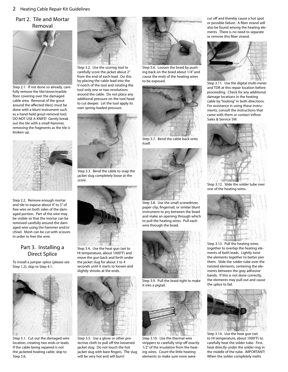 Infloor Heating Cable Repair Kit User Manual | Page 2 / 4