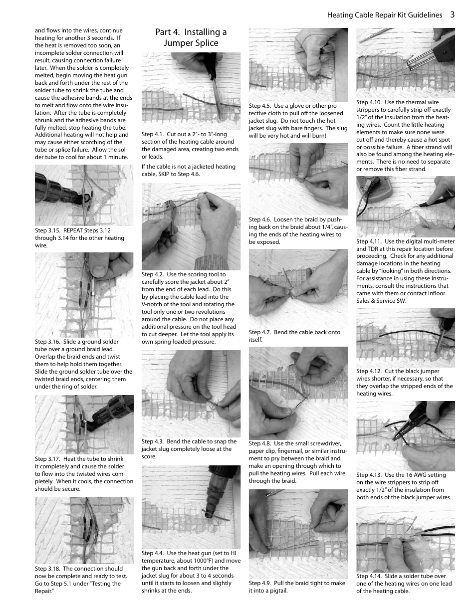 Part 4. installing a jumper splice | Infloor Heating Cable Repair Kit User Manual | Page 3 / 4