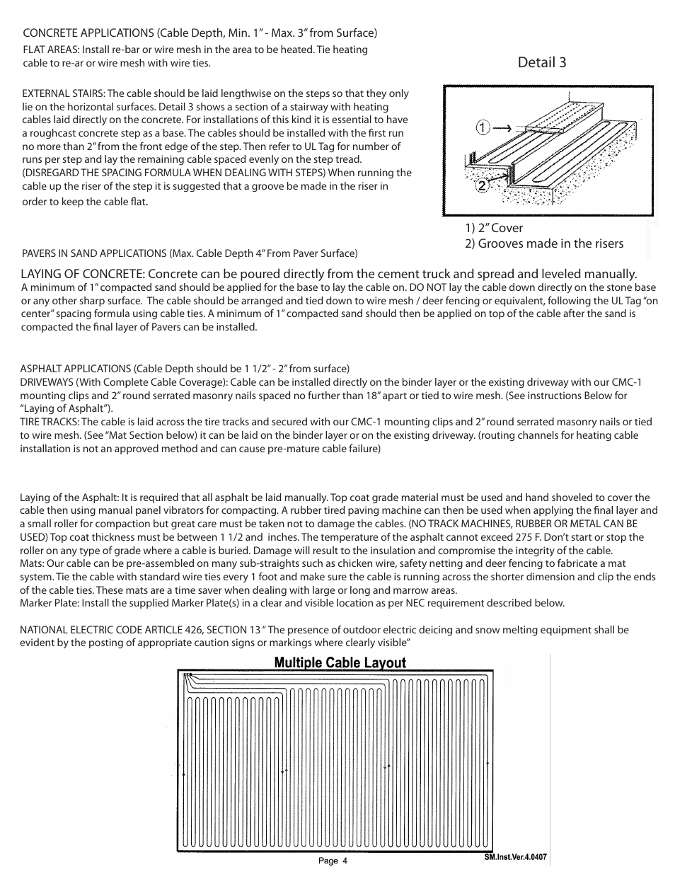 Snowmelt install-4.ai, Detail 3 | Infloor Snow Melt Heavy-Duty Cable User Manual | Page 4 / 4