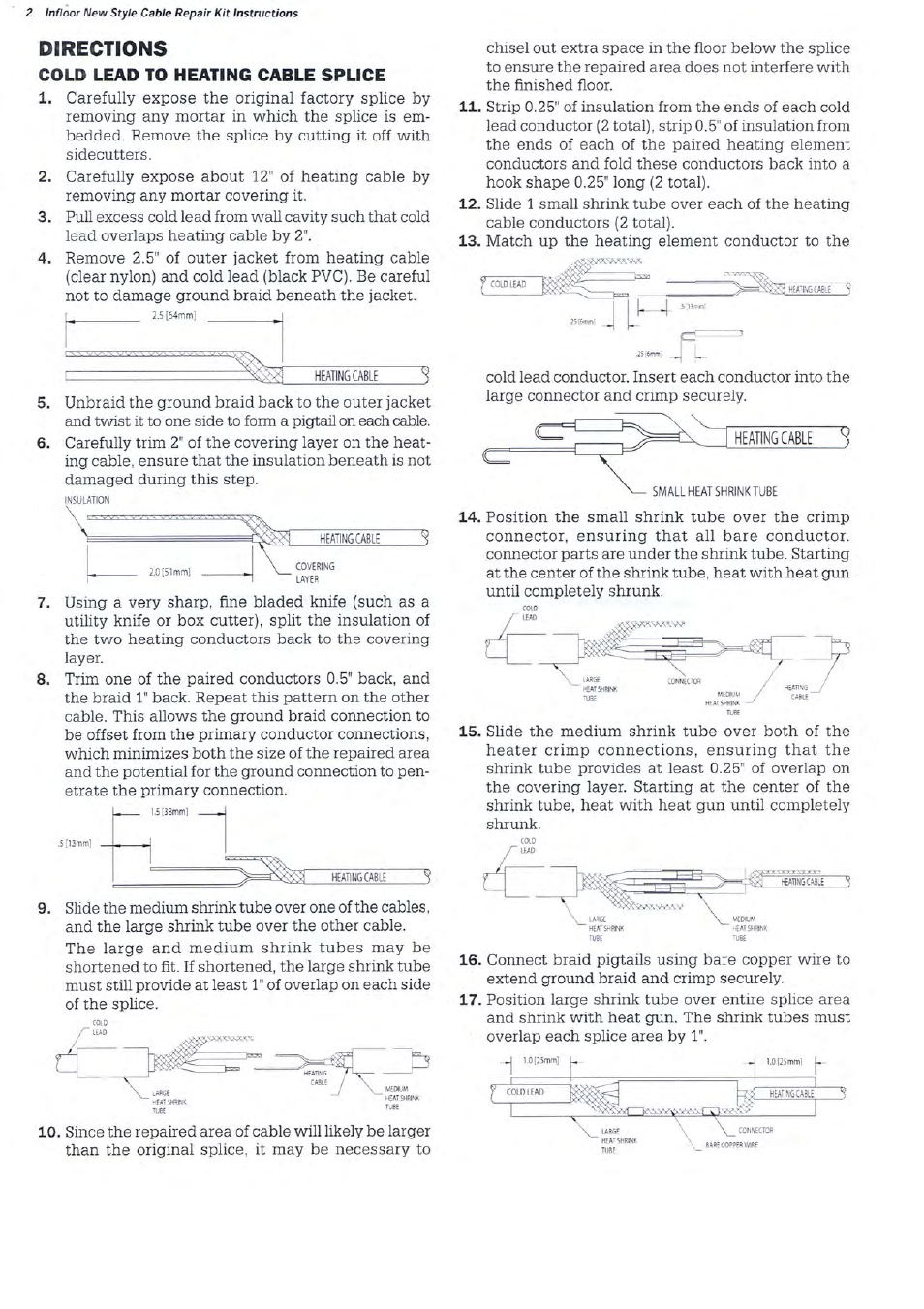 Infloor Cable Repair Kit User Manual | Page 2 / 4