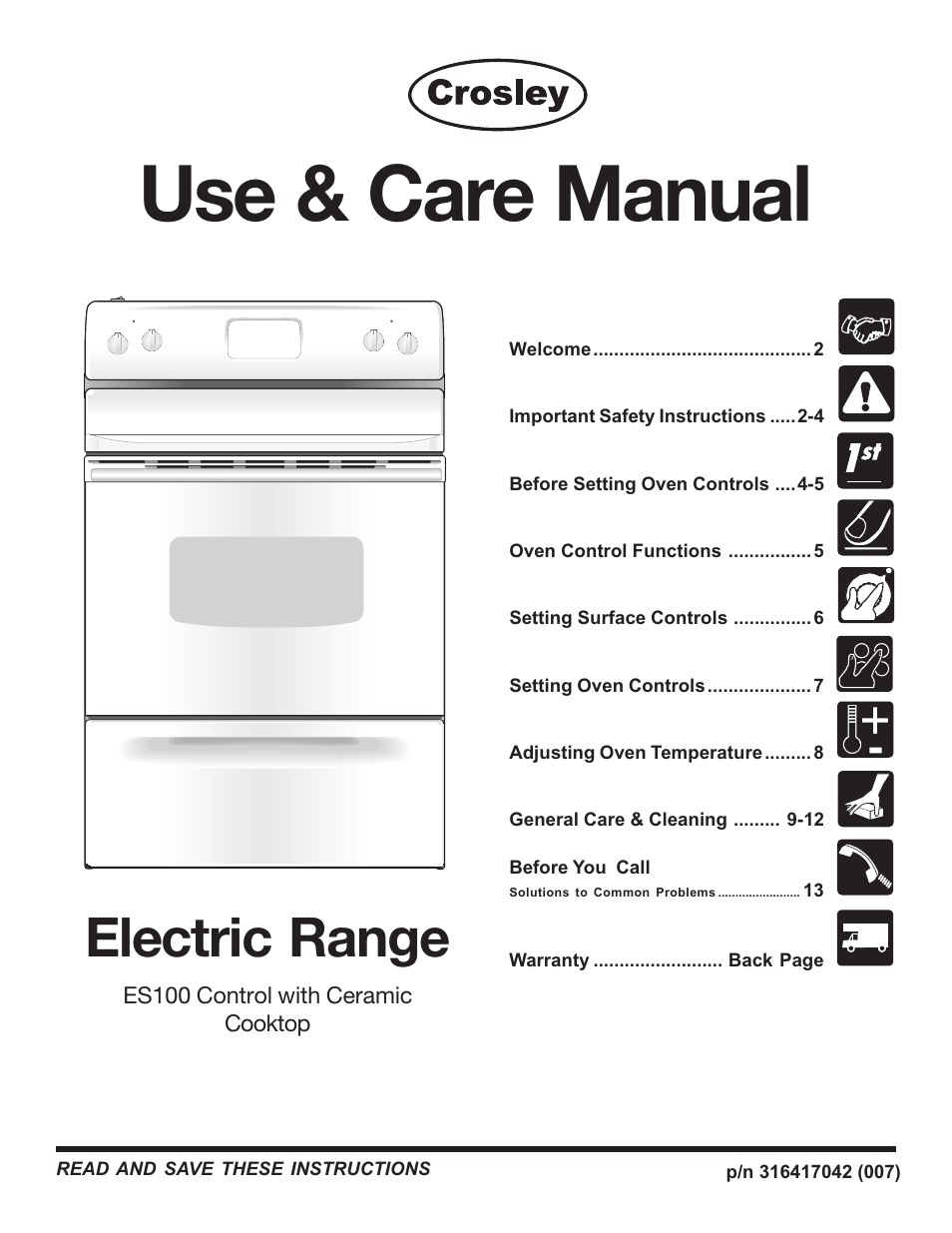 Crosley ES100 User Manual | 16 pages