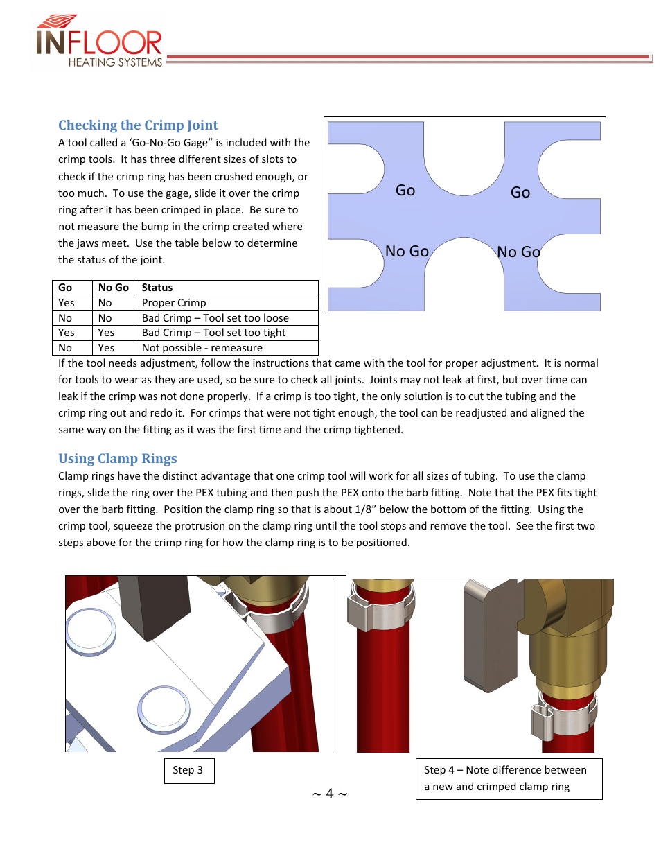 Go no go go no go | Infloor Crimp Fittings User Manual | Page 5 / 7