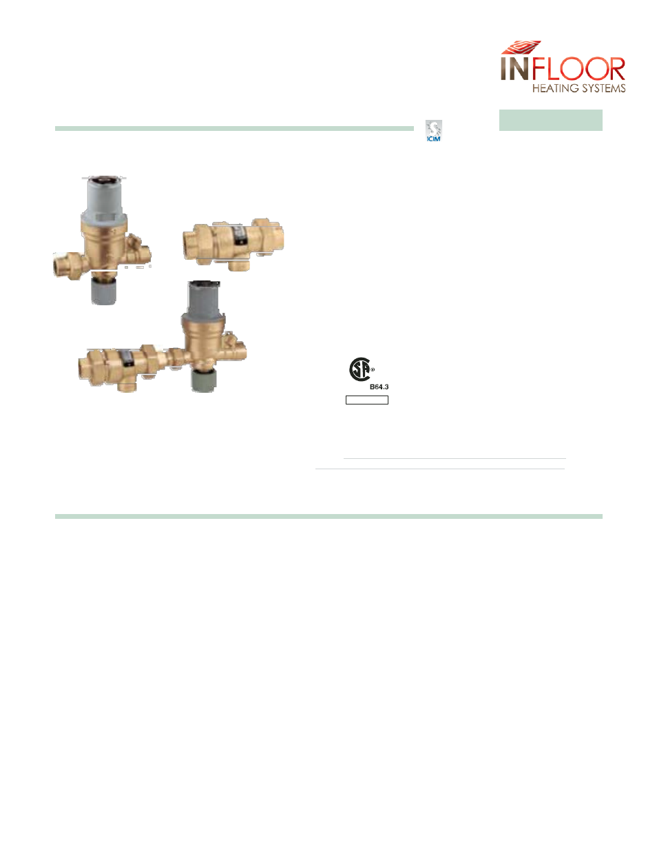 Infloor Autofill and Backflow 31070, 31071 User Manual | 4 pages