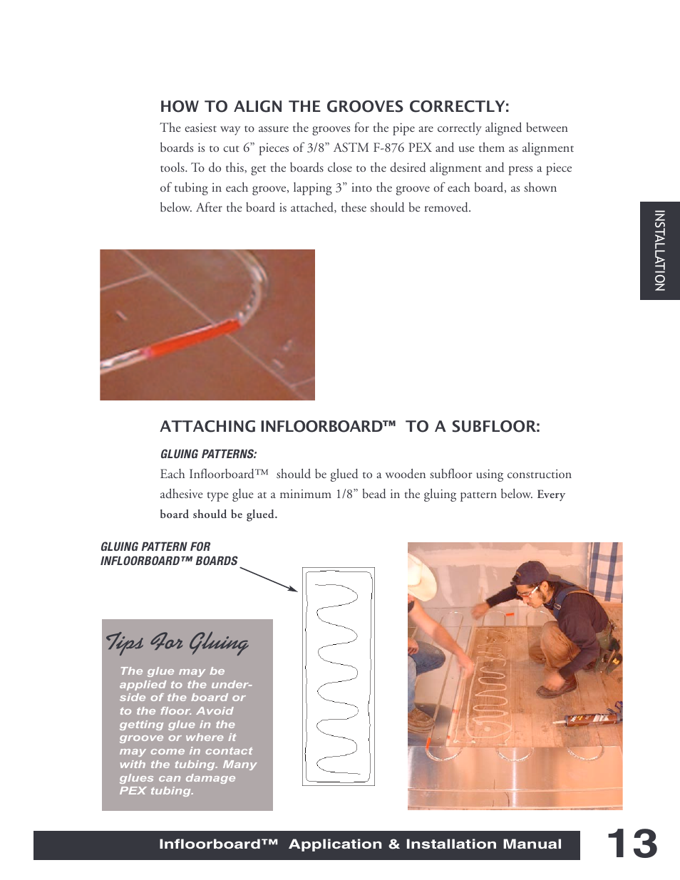 Tips for gluing | Infloor Infloorboard User Manual | Page 13 / 37