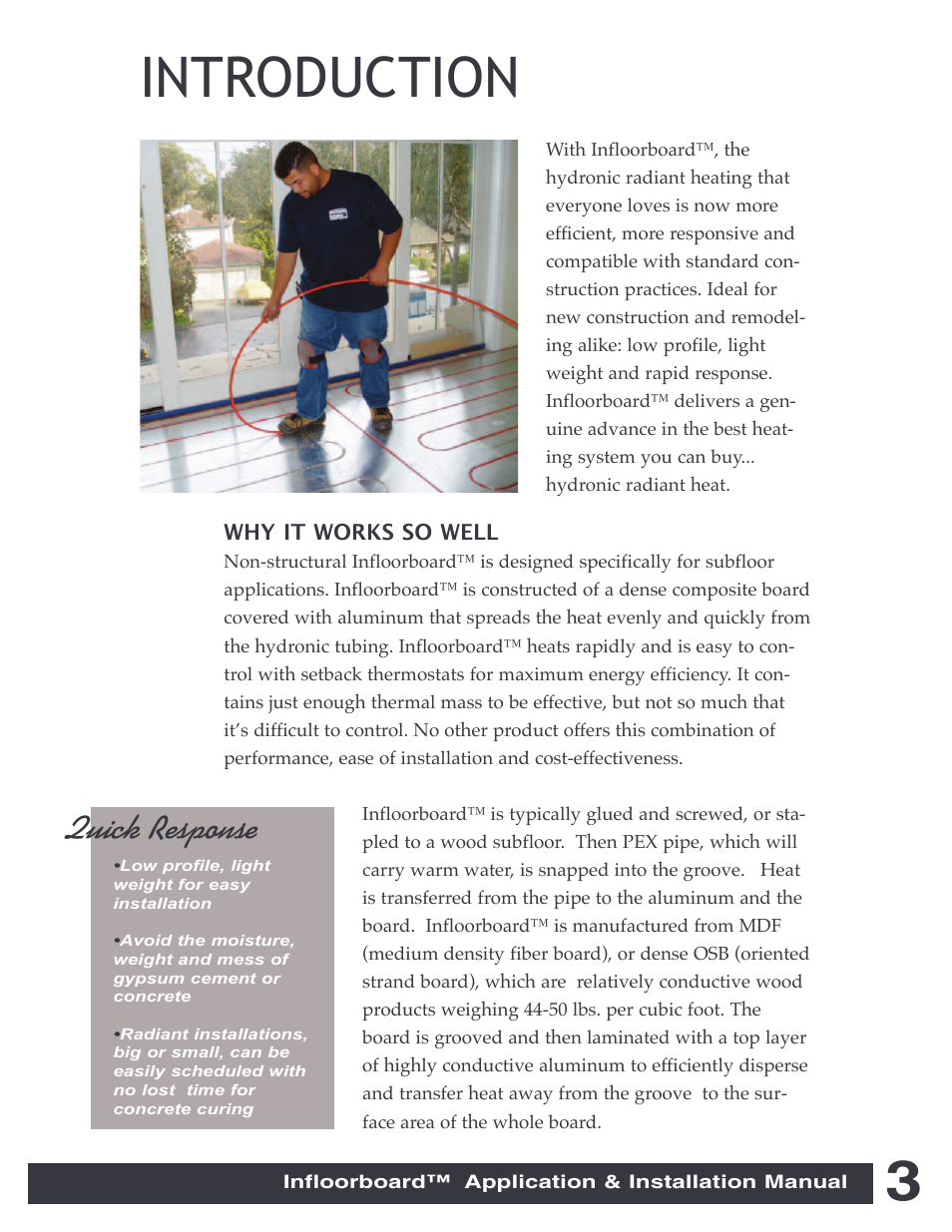 3introduction, Quick response | Infloor Infloorboard User Manual | Page 3 / 37