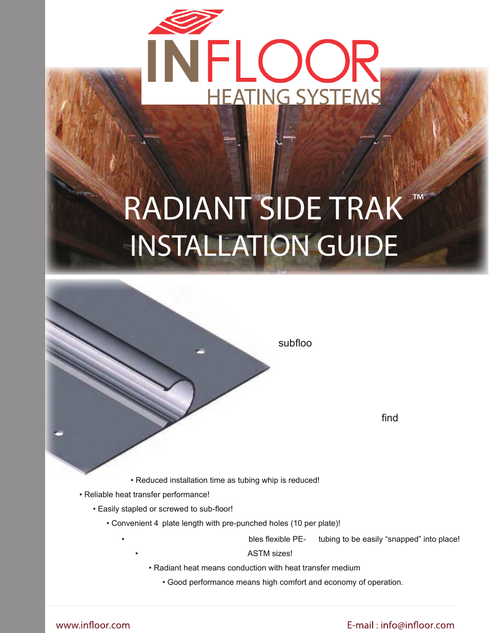 Infloor Radiant Trak User Manual | 4 pages