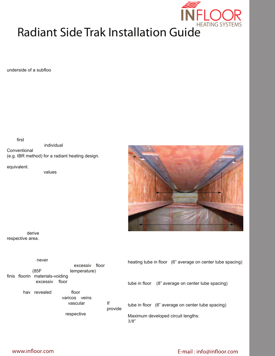 Radiant side, Trak installation guide | Infloor Radiant Trak User Manual | Page 2 / 4