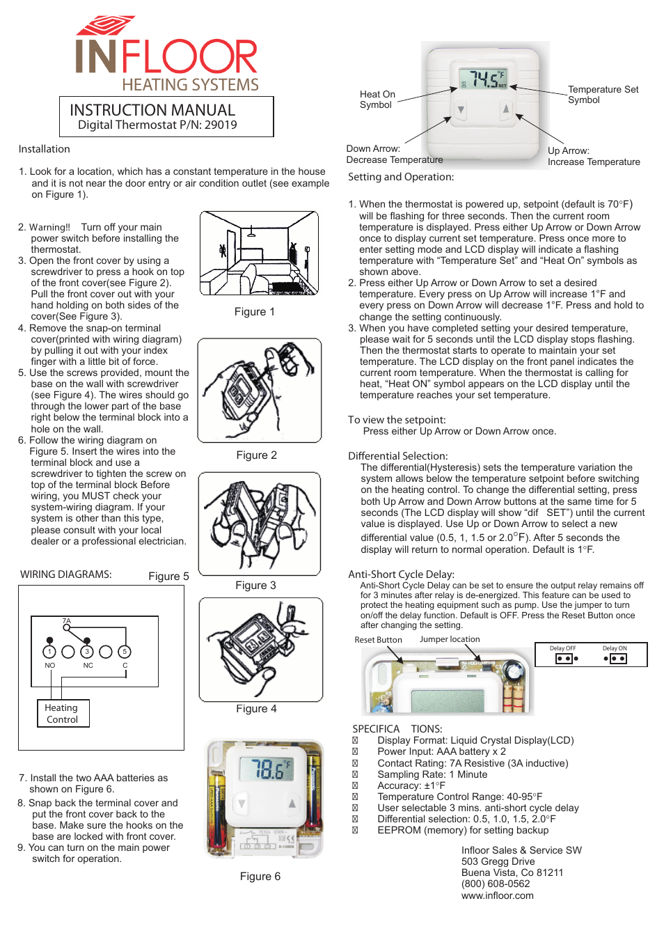 Infloor Thermostat 29019 User Manual | 1 page