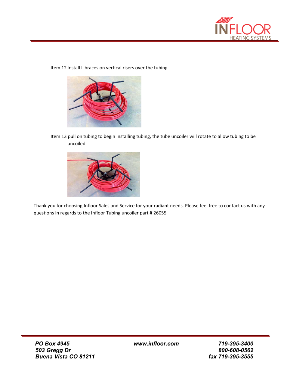 Infloor Tubing Uncoiler User Manual | Page 4 / 4