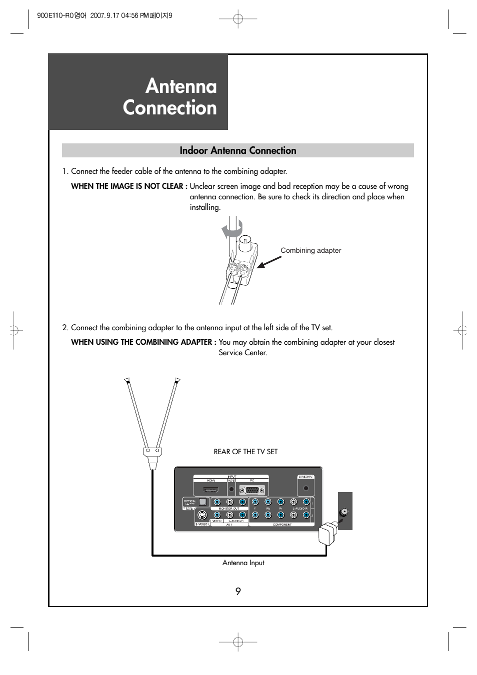 Antenna connection | Crosley C37HDGB User Manual | Page 11 / 61