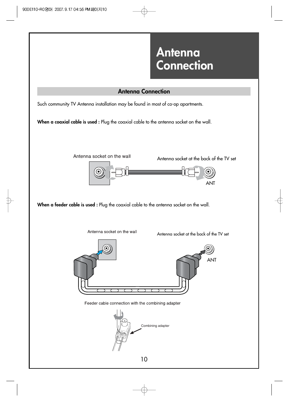 Antenna connection | Crosley C37HDGB User Manual | Page 12 / 61