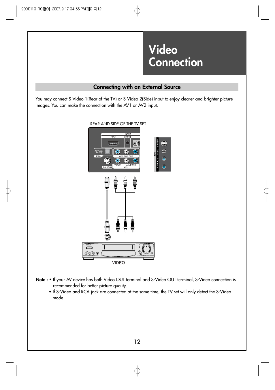 Video connection | Crosley C37HDGB User Manual | Page 14 / 61