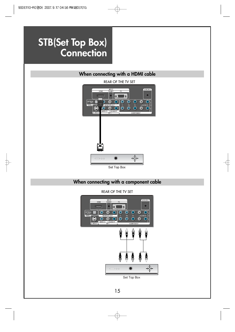 Stb(set top box) connection | Crosley C37HDGB User Manual | Page 17 / 61