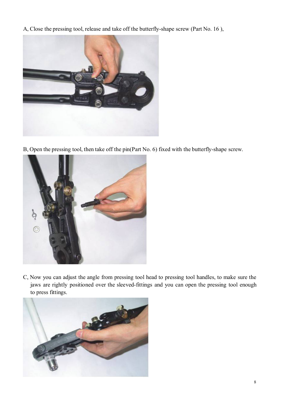 Infloor PAP Press Tool 24535 and 24538 User Manual | Page 8 / 12