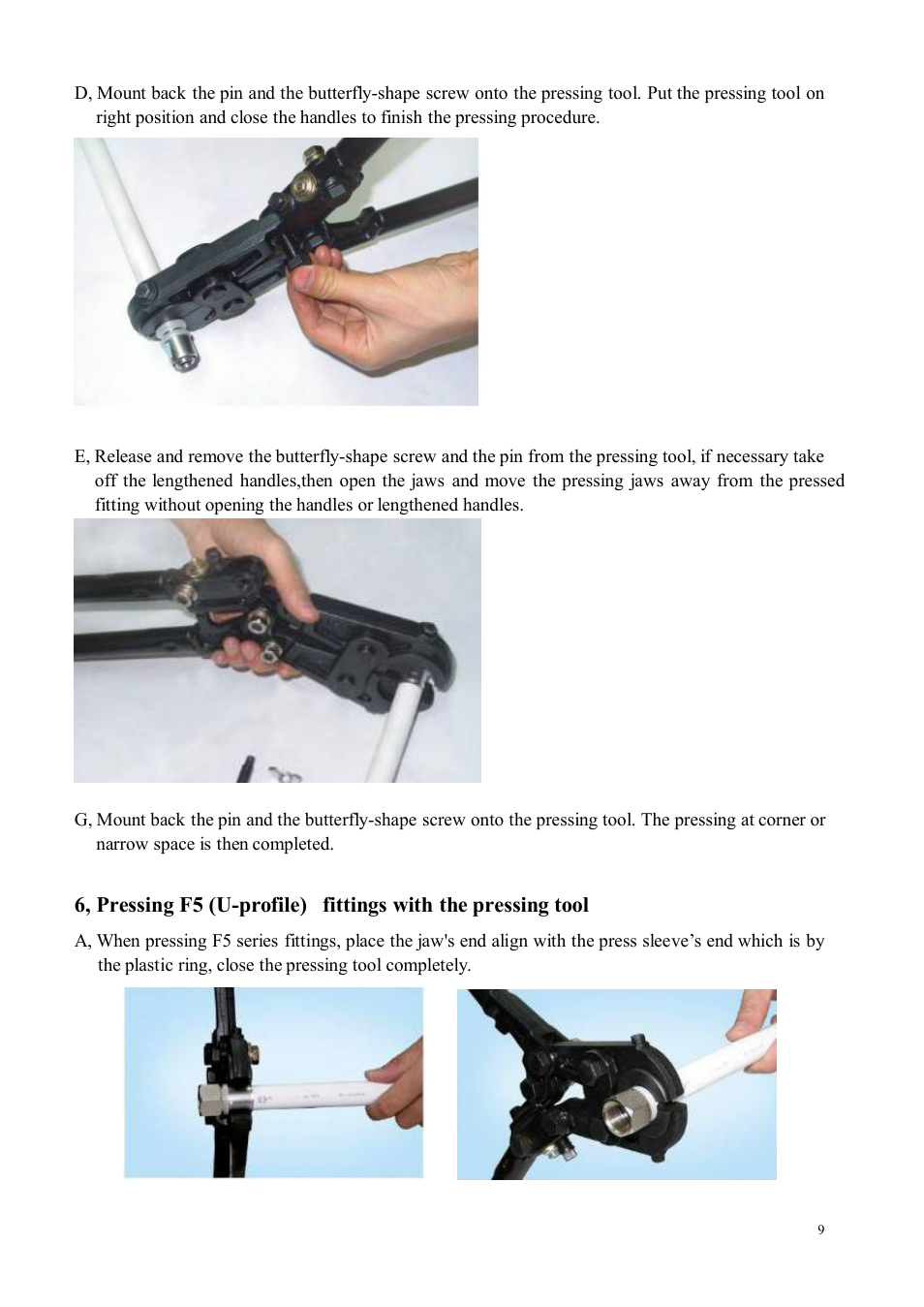 Infloor PAP Press Tool 24535 and 24538 User Manual | Page 9 / 12