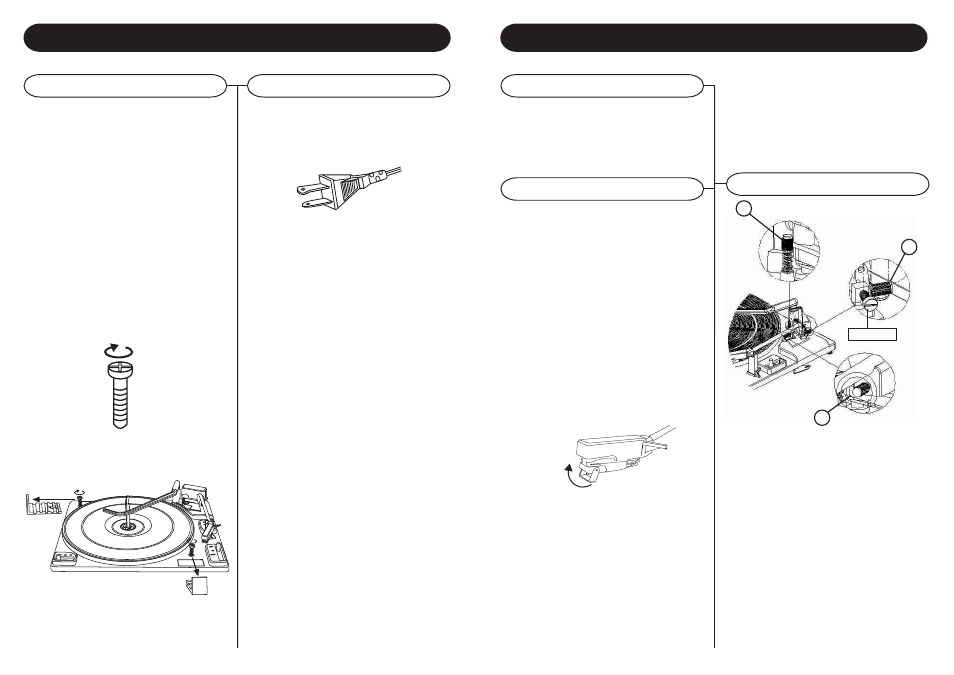Getting started, Turntable operation, Turntable features turntable instructions | Unpacking, Power source, Tone arm adjustment | Crosley CR74-S User Manual | Page 7 / 7