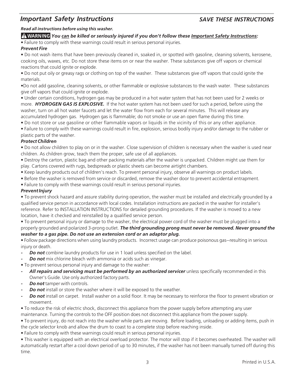 English, Important safety instructions | Crosley 134874800A User Manual | Page 3 / 11