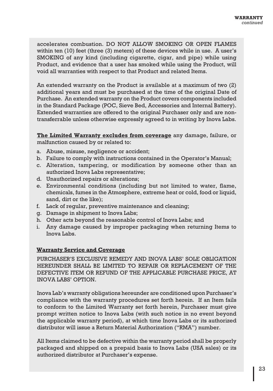 Inova Labs XYC100B-P4L User Manual | Page 25 / 32